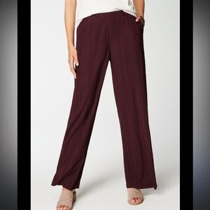 NWT J. Jill Pure Jill Pleated Wide Leg Pants Eggplant size Large Buisness Mature